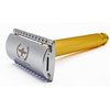 Caesar Gold Double Wire Safety Razor by Roman Empire Shaving | Classic Razor | Safety Razor | Steel Razor with Set of 20 Shaving Blades (Astra-Derby-Shark-Voskhod)