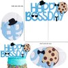APINWIN Blue Black Boss 2nd Birthday Party Decorations for Boy, Boss Theme Baby 2 Years Old Birthday Decorations, Boss Cake Topper, Boss Boy Two Years Old Birthday Party Favor Balloons