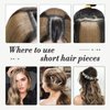 S-noilite Clip in Human Hair 1PC 6 Inch Short Human Hair Extensions Adding Extra Hair Volume Thick Hairpieces #4P27 Medium Brown & Dark Blonde Fullness Double Weft Invisible Hairpin 10g