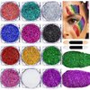 Teenitor Face Glitter Body Glitter Makeup Festival Glitter Gel, 12 Colors Face and Body Glitter Gel for Halloween Makeup, Hair Glitter Gel, Fine Glitter Gel Makeup, Glitter for Face and Hair
