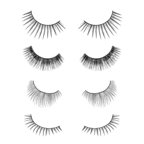 Salona Eye Splashes False Eyelashes Bulk 70 Pairs of Fake Eyelashes with Different Style Thin Natural Look Wispies Cat Eye Fluffy Volume 7 Styles Bundle
