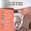 Baby’s Aid Silicone Pacifier Clip, 4 Teething Textures, One-Piece 100% Food-Grade, Baby Pacifier Holder Clip, Binky Clip, Pacifier Strap, Paci Holder, Paci Clip, Teething Pacifier Clip, Universal Fit