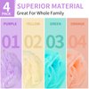 FARMOGA Bath Loofah Sponge Back Scrubber Shower Sponge Soft Mesh Exfoliator Pouf Shower Ball Bath Sponges for Women and Men Bath Accessories (4Pcs 50g Multi Colour)