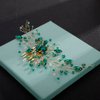 Aimimier Bridal Green Crystal Hair Comb Emerald Rhinestone Hair Vine Prom Party Festival Wedding Hair Accessories for Women and Girls(Gold)