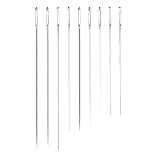 Medsuo 9pcs 4.9"/5.9"/6.9" Extra Long Darning Needles Sewing Needles Big Eye Hand Quilting Needles for Doll Making Webbing Carpet Leather Canvas Repair Stitching and Crafting Project