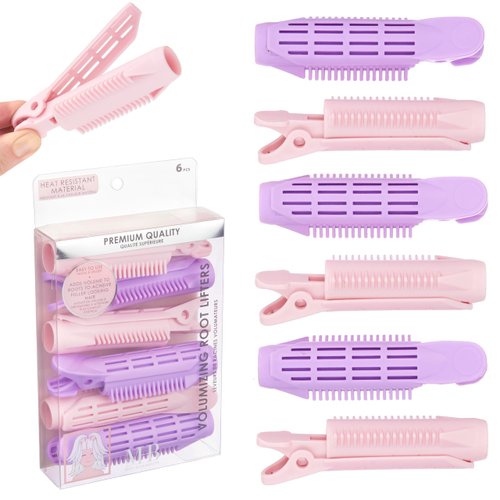 Expressions 6pc Volumizing Root Lifters - Premium Quality Heat Resistant Hair Clips, Hair Volumizing Roller Clips for Women, Hair Care, Hair Styling Tools