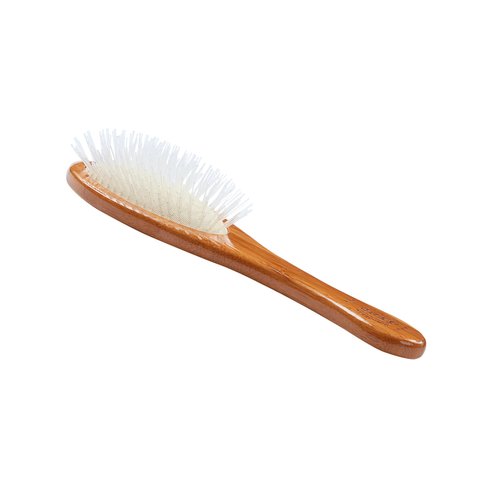 Bass Brushes | Ultra-Flex | Style & Detangle Pet Brush | Ultra-Flex Nylon Bristle | Pure Bamboo Handle | Full Oval | Dark Finish | Model A24-DB