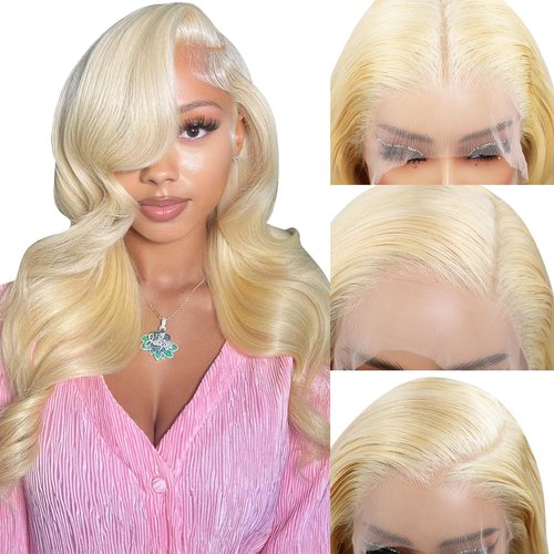 Lothia 613 Blonde Lace Front Wigs Human Hair 13X4 HD Body Wave Lace Front Wigs Human Hair Pre Plucked with Baby Hair Blonde Lace Front Wigs Human Hair 24 inch 200% Density