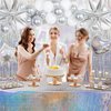 Iridescent Party Decorations, Iridescent Birthday Decorations for Women Girls Men Boys, Happy Birthday Decorations Silver Party Decor Suppies with Iridescent Balloons Tablecloth Banner Fringe Curtain
