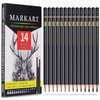 MARKART Professional Drawing Sketching Pencil Set - 14 Pieces,Graphite,(12B - 4H), Ideal for Drawing Art, Sketching, Shading, Artist Pencils for Beginners & Pro Artists