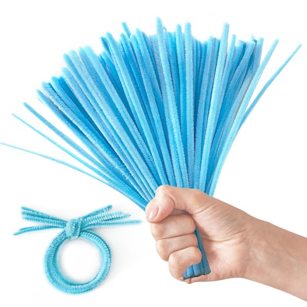 100PCS Blue Color Pipe Cleaners,Colored Pipe Cleaners for Crafts,Pipe Cleaners Set,Pipe Cleaner Craft,Art and Craft Supplies