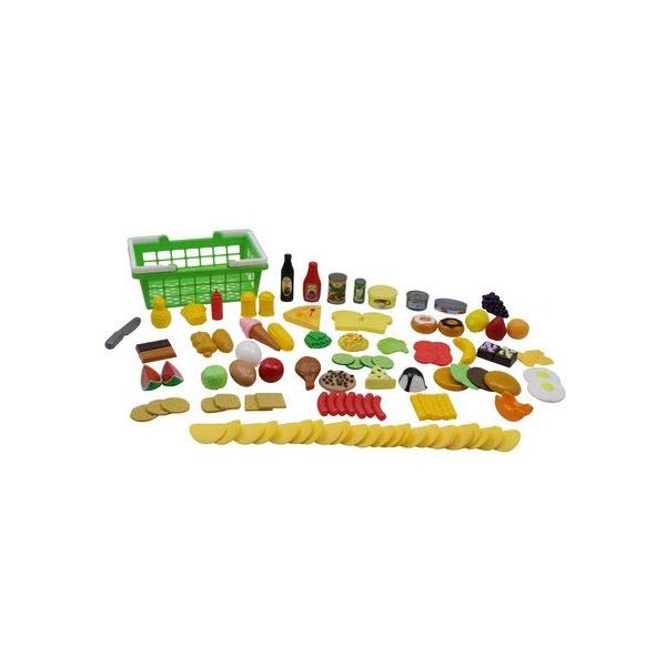 Kid Connection 100 Piece Play Food Set with Shopping Basket