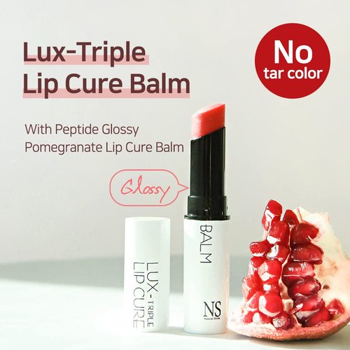 4 million units sold in Korea, Natural Tinted Korean Lip Balm, Petroleum/Paraben Free, Lip Butter | Lux Triple Lip CURE Glossy Balm VENUS (Ruby Red) (0.17oz)