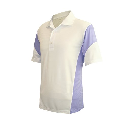 Monterey Club Men's Wave Colorblock Polo Shirt #1184 (White/True Violet, Small)