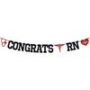 Congrats RN Banner, Future Nurse/BSN/NP, Big Nurse Energy, 2025 Nursing School Survivor Graduation Party Decorations Supplies, Black Glitter