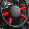 Jimen Compatible with Jeep Wrangler JK JKU 2007-2010, 4PCS Car Steering Wheel Overlay Cover Interior Trim Accessories (Red)