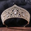 WIOJEIGO Women's Crown Crystal Wedding Tiara Queen Rhinestone Headbands for Prom Birthday Party Gold