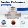 Horiznext NPT 3/4 threaded stainless steel 3 way L port with mounting pad ball valve, manual control water flow pipe gas hose heater hydraulic draining air pex tube (1 pc)