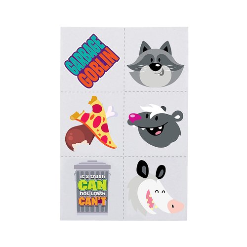 Fun Express Bulk 72 Piece Garbage Critters Temporary Tattoos