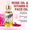 Vitamin E Face Oil,Rose Vitamin E Oil with Gua Sha Massage Tools for Face & Body,Organic Rose Oil for Anti Ageing, Spots,Moisturizing and Hydrating,Reduce Scar and Stretch Marks, Redness-2.02 fl.oz
