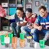 BWkoss Football Plastic Cups - 24Pcs Bulk 16oz Football Theme Party Cups Reusable Drinking Plastic Cup Hot Cold Drink Wine Coffee for Home School Football Themed Holiday Birthday Party Favors Supplies