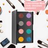 2 Pcs Makeup Plastic Magnetic Palette Magnetic Eyeshadow Palette Empty Cream Blush Palette with Mirror and 30 Round Adhesive Metal Stickers for Eyeshadow Lipstick Blush Powder Foundation, Black