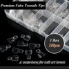 Acrylic False Toenails Full Cover, 100pcs Artificial French Toenail 10 Sizes with Box, Fake Toenail Tips for Nail Salons and DIY Nail Art Foot Decoration (100 pcs clear)