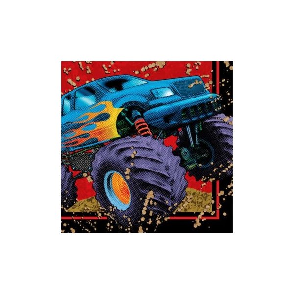 Mudslinger Monster Truck 3-Ply Beverage Napkins 16 Per Pack