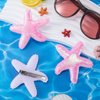 Joez Wonderful 8Pcs Starfish Hair Clips, Resin Cute Beach Sea Star Hair Barrettes Pins, Pink Mermaid Headpiece Hair Alligator Clips for Women Girls Hair Accessories Birthday Gift