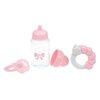 JC Toys Pink Baby Doll Bottle, Rattle & Pacifier Set for Keeps Playtime! | Fits Many Dolls up to 15" | Play Accessories | Ages 2+