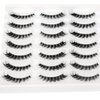 Pooplunch False Eyelashes Wispy Cat Eye Look Natural Clear Band Fluffy Short Accent Lashes Faux Mink Lashes Fake Eyelashes 14 Pairs Pack