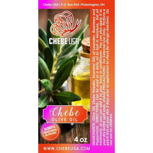 Uhuru Naturals Chebe Olive Oil (4oz) - All-Natural Hair Oil- Contains Pure Ingredients and Essential Oils Promotes Strong and Healthy Hair Growth Helps Repair Damaged Hair For All Hair Types