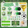 KUGUY 177 Pcs Soccer Birthday Party Decorations, Soccer Birthday Party Supplies, Soccer Party Decoration for Boy Girl Adult, Sport Football Soccer Theme Decor Include Balloon Tableware, Serve 10 Guest