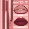 evpct 6Pcs Retractable Lip Liner Pencils Set for Shaping & Sculpting Lips, Ruby Mauve Red Rose Nude Pink Plum Purple Taupe Brown Creamy Matte Velvet Pigmented Rich Lip Colors Liner Crayon Lipstick 02