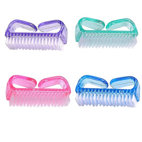 Handle Grip Nail Brush Fingernail Scrub Cleaning Brushes Fingernail Scrub Cleaning Brushes for Toes and Nails Cleaner Pedicure Brushes for Toes and Nails 4 Pack