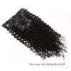 ABH AMAZINGBEAUTY HAIR Jerry Curly Clip in Hair Extensions Real Human Hair 3B 3C Double Wefts Curly Clip ins for African Americans 120g 7 Pieces 17 Clips 120 Grams, Natural Black 14 Inch