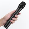 Facmogu 2PCS Fake Microphone Prop, Black Plastic Realistic Pretend Microphone Props for Kids, Fake Pretend Play Mic Toy Kids Mic Props for Karaoke Costume Christmas Cosplay Music Birthday Party Favors