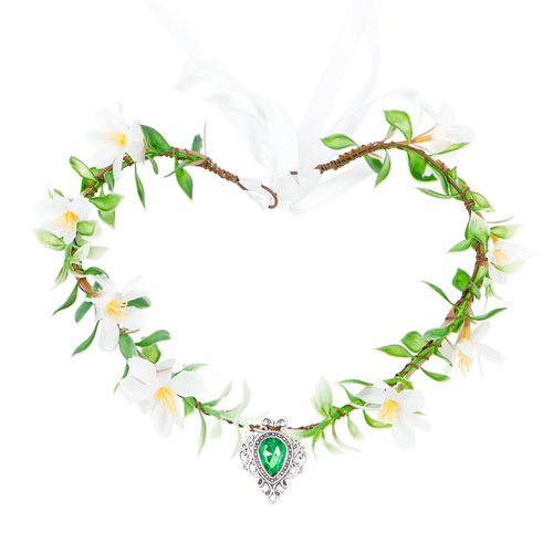 AMCAMI Flower Headpiece Green Elf Crown Flower Crown for Women Fairy Crown Flower Headband for Women Fairy Accessories Floral Headband for Women Halloween Prom Womens Renaissance Costume Floral