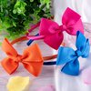 SIQUK 28 Pieces Bow Headbands Grosgrain Ribbon Headband with Bow Hair Bows Hair Bands for Girls, 28 Colors