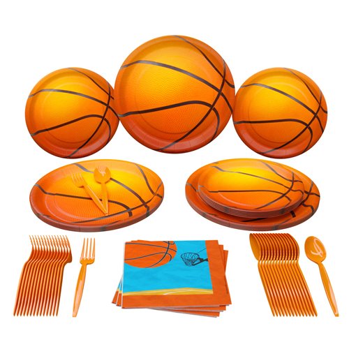 Basketball Party Supplies Packs (100 Pieces for 16 Guests) - Basketball Party Supplies, Sports Pa...