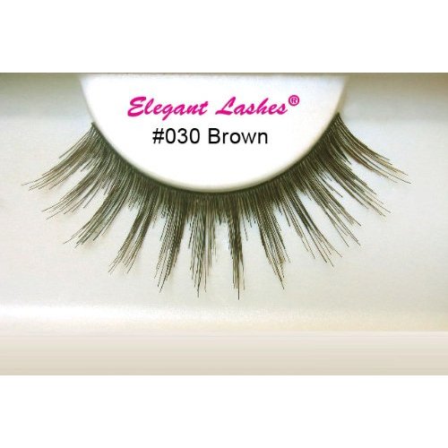 Elegant Lashes #030 Brown - Professional False Eyelashes (100% Natural Human Hair)