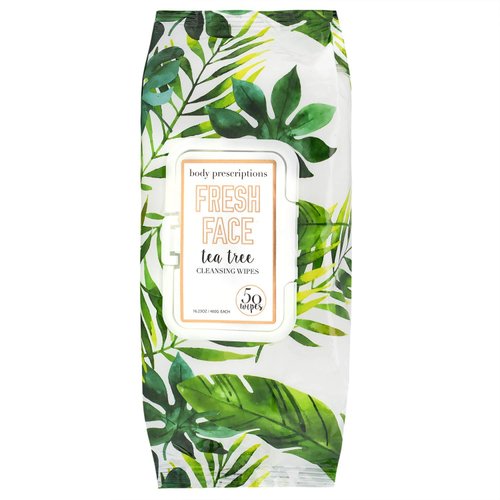 Body Prescriptions Tea Tree Facial Wipes, Moisturizing, Deep Cleansing Face Towelettes, Refreshin...