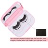 YiQiYi Cosmetic Case Empty Eyelashes Storage Case with Makeup Mirror Holder Box Fake Eyelash Packing Travel Storage Case Eyelashes Bag(Light Pink)