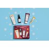 Q+A Festive Favourites Gift Set, containing a Hyaluronic Acid Moisturiser (75ml), an Oat Milk Cream Cleanser (75ml), an Azelaic Acid Serum (30ml), and a Caffeine Eye Serum (15ml)