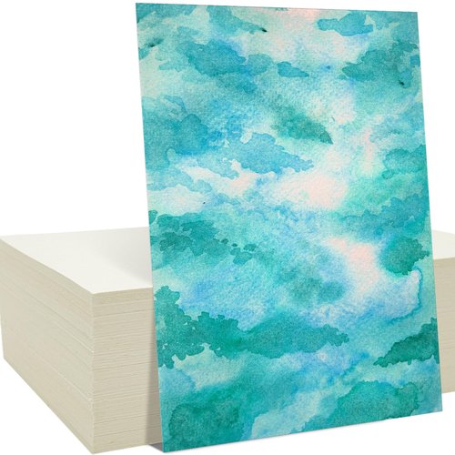 120Pcs 230GSM White Cotton Watercolor Paper Bulk Kids Water Color Paper for for Student Adults Painting Art Works Drawing Supplies, 6" x 9"