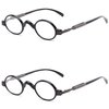 The Potter Unisex Reader, Metal Round Vintage Spring Hinge Reading Glasses for Men and Women + 3.00 (2 Black)