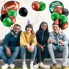 97 Pieces Football Balloons Set 6 Pieces Football Field Foil Balloons 90 Pieces Latex Balloons and Long Balloon Strip for Sport Themed Football Themed Birthday Party Decorations (Black, Green, Brown)