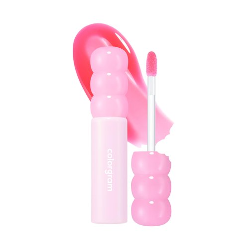 COLORGRAM FRUITY GLASS GLOSS 03 GIGGLE STRAWBERRY | Non-Sticky Glossy Lip Tint with Glass-Like Shine | Long-Lasting Hydrating Lip Gloss for Smooth & Plump Lips