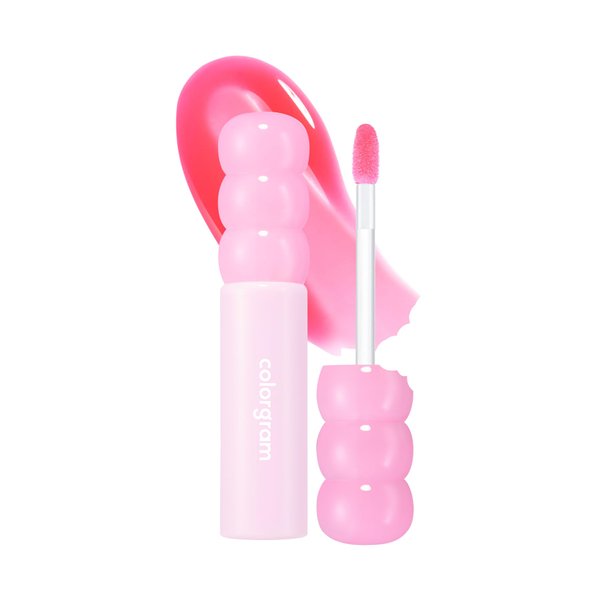 COLORGRAM FRUITY GLASS GLOSS 03 GIGGLE STRAWBERRY | Non-Sticky Glossy Lip Tint with Glass-Like Shine | Long-Lasting Hydrating Lip Gloss for Smooth & Plump Lips