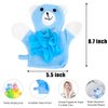 Azure Zone, 4 Pack Cartoon Hand Puppet Bath Wash Mitt Towel with Animal Designs for Bath and Shower